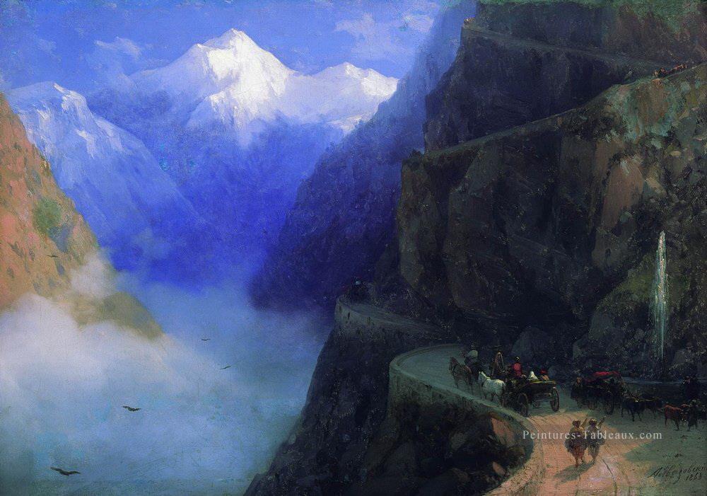 Ivan Aivazovski routes de mljet à Gudauri Montagne Peintures à l'huile